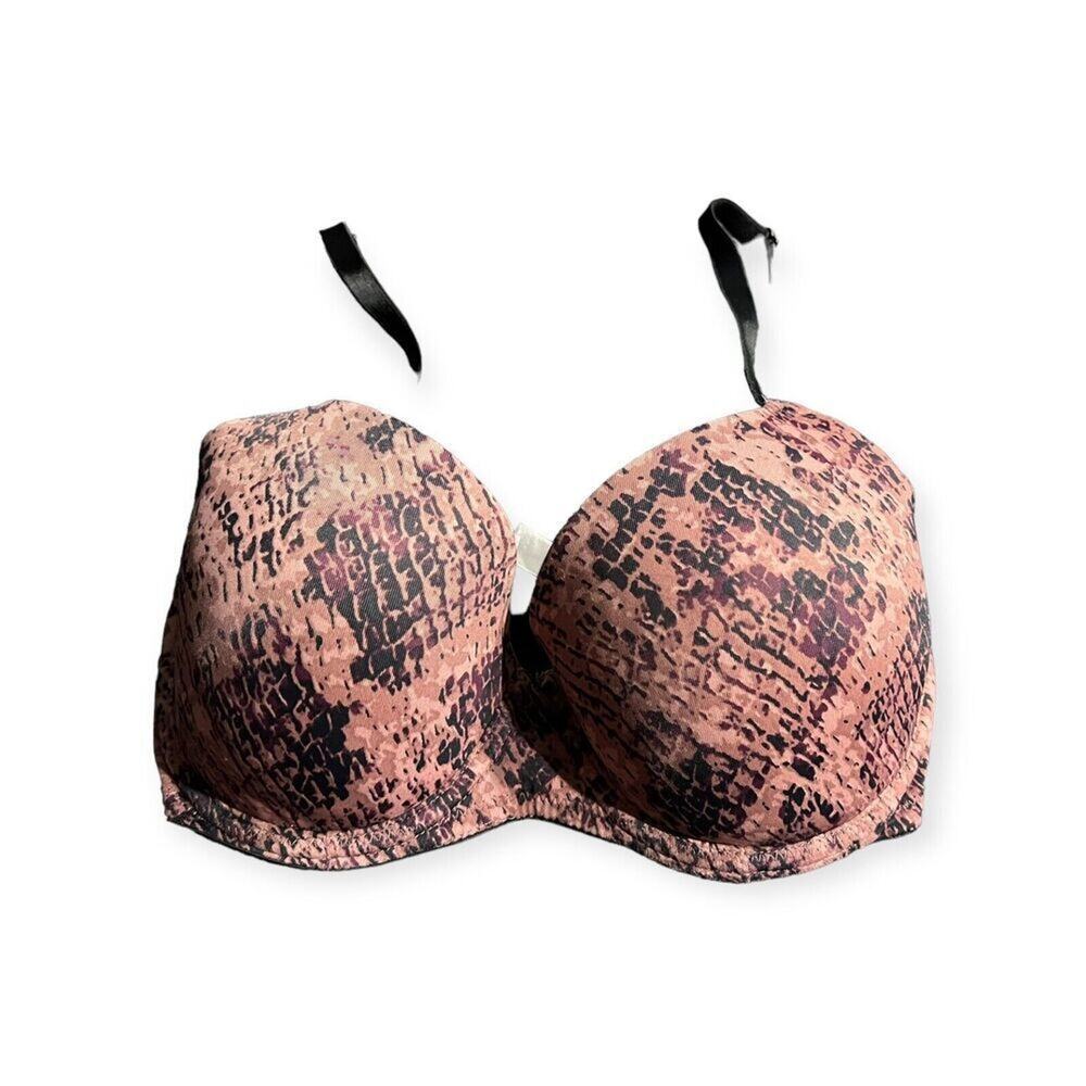 PINK Victoria's Secret Bra Womens 32DD Wear‎ Everywhere Lightly Lined Snakeskin
